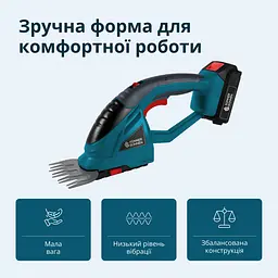 Konner & Sohnen Ножиці для трави акумуляторні Konner&Sohnen KS SHT-20V 20В леза 19.9см 1.6кг без АКБ за ЗП - мініатюра 6