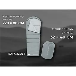 Спальний мішок з капюшоном Naturehike MS500 CNK2350WS023 лівий, сірий - мініатюра 9