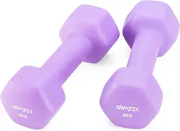 Гантелі для фітнесу неопренові Gymtek Hex 2х2кг бузковий - мініатюра 8