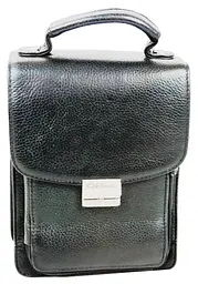 Барсетка чоловіча Giorgio Ferretti EF053 шкіряна 21х16х10 см Чорна