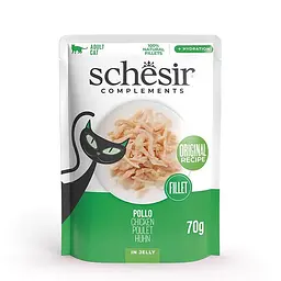 Натуральні консерви для котів Schesir Chicken ШЕЗІР КУРЯЧЕ ФІЛЕ в желе, пауч 70 г
