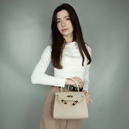 Сумка жіноча шкіряна Virginia Conti 02733_С бежева рептилія - мініатюра 5