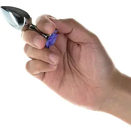 Металева анальна пробка Lux Active з трояндою - Rose Anal Plug - Purple - мініатюра 4