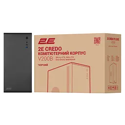 2E Корпус 2E Credo V200B без БЖ, 2xUSB3.0, 1x80мм, VGA 250мм, mATX, чорний - мініатюра 10