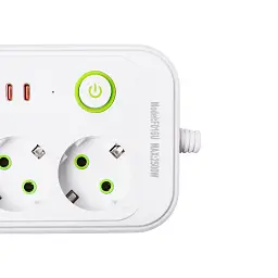 Мережевий фільтр-подовжувач Yiwu HP-5-19 LUXE F016U на 3 розетки 6 USB 2,7 метри білий  - мініатюра 5