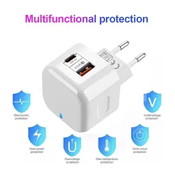Зарядний адаптер 20W USB-C + USB-A з підтримкою швидкої зарядки - мініатюра 2