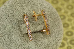 Сережки Xuping Jewelry доріжки з камінням 1.9 см золотисті
