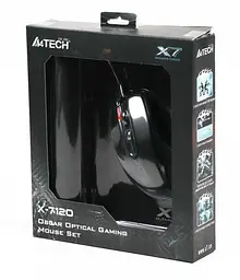 Комплект (Миша та Килим) A4Tech X-710BK USB Black + X7-200MP Black (X-7120) (X-7120 - 1) - мініатюра 4