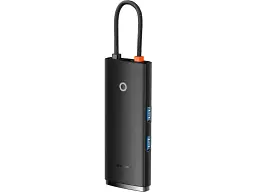 Док-станція BASEUS Lite Series 6-Port Type-C HUB Docking Station Black (WKQX050101) - мініатюра 2