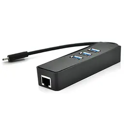 Type-C-хаб Voltronic 3хUSB 3.0 + 1 Gigabit Lan, Black, Box - мініатюра 2