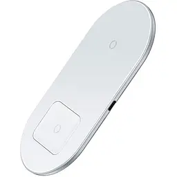 Бездротовий зарядний пристрій Baseus Simple 2 in 1 (Phone + Pods) 18W WXJK-02 White - мініатюра 2