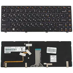 Клавіатура для ноутбука LENOVO (Y480, Y485) rus, black, підсвічування клавіш - мініатюра 2
