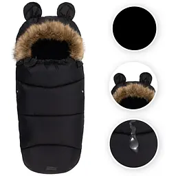 Зимовий конверт MoMi Sleeping bag black чорний - мініатюра 2