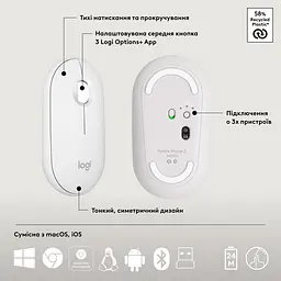 Комплект (клавіатура + миша) Logitech Pebble 2 Combo White (920-012240) UA [141509] - мініатюра 12