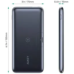 Повербанк Aukey PBWL02 10000 mAh Wireless Qi PD/QC 3.0 (116037) - мініатюра 4
