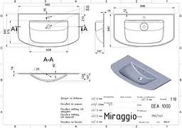 Умивальник Miraggio Dea 1000 0001545, Білий - мініатюра 8