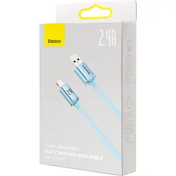 Кабель Baseus Crystal Shine Series Lightning 2.4A (1.2m) sky blue (CAJY001103) - мініатюра 4