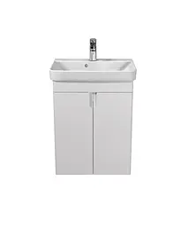 Тумба Мойдодир Simple White 55-U з умивальником River 55 Білий універсальна Білий - мініатюра 5