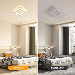 Toolight LED Стельовий світильник Square, 44W 4950LM Сучасний акриловий світлодіодний стельовий світильник білого кольору, яскраві - мініатюра 6