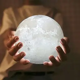 Настільний світильник місяць Magic 3D Moon Light Від Акумулятора - мініатюра 5