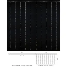 Гірлянда Delux Waterfall С 320LED 3х3 м теплий білий/прозорий IP20 (90018006) - мініатюра 3