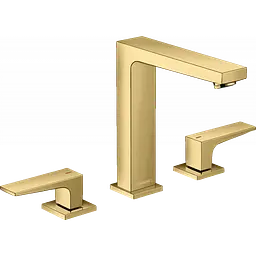 Змішувач Hansgrohe Metropol 160 для умивальника на 3 отвори Polished Gold Optic 32515990 Золотий