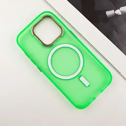 Чохол TPU+PC Lily with MagSafe для Apple iPhone 15 Pro (6.1) Neon Green - мініатюра 4