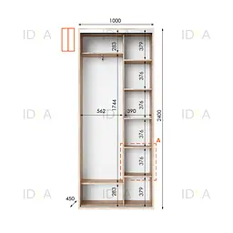 Шафа-купе Idea серія 1 100 x 45 x 240 см Дуб сонома - мініатюра 2