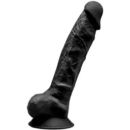 Фалоімітатор SilexD Vetus Black (MODEL 1 size 8in), двошаровий, силікон + Silexpan, діаметр 4,2 см