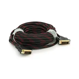 Кабель мультимедійний DVI M to DVI M 10.0m 24+1pin black/red Merlion (YT-DVI(M)/(M)NY/RD-10m) - мініатюра 2