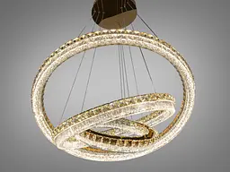 Підвісна LED-люстра Diasha MD6027/800+600+400S-gol для вітальні, зали та сходів, 270 W, 82 см, 17-35m2 - мініатюра 4