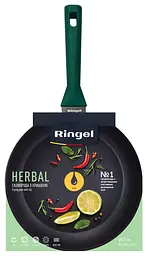 Сковорода з кришкою RINGEL Herbal глибока 28 см прямі борти ㅤ ㅤ