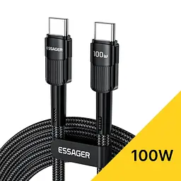 Дата кабель Essager 100W PD, QC та PPS USB-C to USB-C 3 метра (чорний) - мініатюра 8