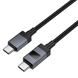 Дата кабель Hoco X118 Generous with display Type-C to Type-C 60W (1m) Black - мініатюра 6