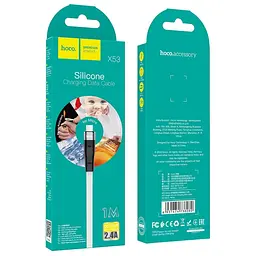 Кабель Hoco X53 Pisces Cable USB to MicroUSB 2,4A 1m White - мініатюра 2