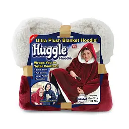 Толстовка-плед з капюшоном Huggle Hoodie двостороння Червоний - мініатюра 7