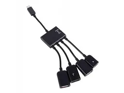 Мультипортовий адаптер Lapara LA-MicroUSB-OTG-HUB black, USB OTG, 3 порти USB + 1 порт MicroUSB