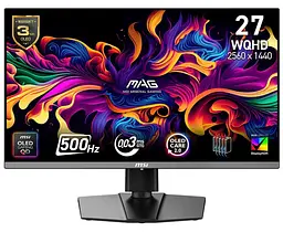 Монітор 26.5" MSI MAG 272QP QD-OLED X50 QHD OLED 500Hz (MAG 272QP QD-OLED X50)