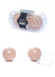 Вагінальні кульки Duo-Balls Skin, 21 см, бежевий - мініатюра 2