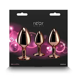 Набір анальних пробок NS Novelties Rear Assets - Trainer Kit - Rose Gold - мініатюра 4
