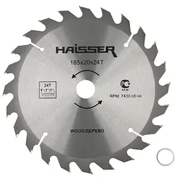 Диск пильний Haisser по дереву 185 x 20, 24 зубці (118490)