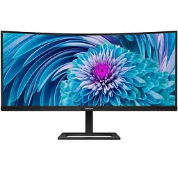 TFT 34" Philips 346E2CUAE, VA, вигнутий, WQHD, DP, HDMI, USB-С, HAS, колонки, чорний