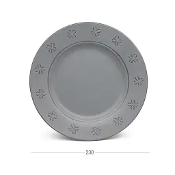 Тарілка обідня МВМ My Home 23 см сіра (KP-40 GRAY) - мініатюра 3
