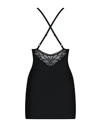 Пеньюар Obsessive 828-CHE-1 Chemise & Thong Black L/XL - мініатюра 4