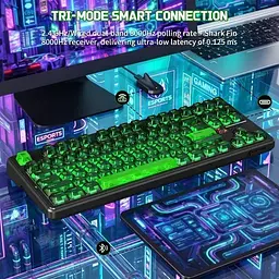 Клавіатура Attack Shark X87 Ultra RGB Meg Shark Switches Wireless (AS-6979033730229-SJ) Shadow Jade (G-000004500) - мініатюра 3