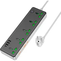 Мережевий подовжувач Hoco AC13A Talento 5-position Socket (1C3A) Black - мініатюра 3