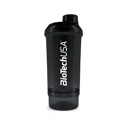 Шейкер Wave Compact 500мл (+ 150мл) Black BioTech fit0025882