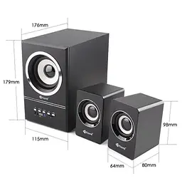 Компьютерные колонки 2.1 Kisonli U2700BT, Bluetooth, AUX, 5W+2x3W - мініатюра 6