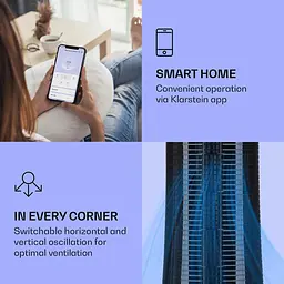 Охолоджувач повітря розумний KLARSTEIN Skyscraper Ice 4в1 Wi-Fi Чорний (10040205) без пульта - мініатюра 2