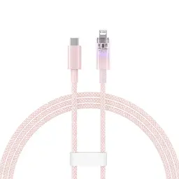 Кабель Baseus Explorer Series Fast Charging Cable with Smart Temperature Control Cable Type-C to Lightning 20W 1m CATS010204 Pink - мініатюра 2